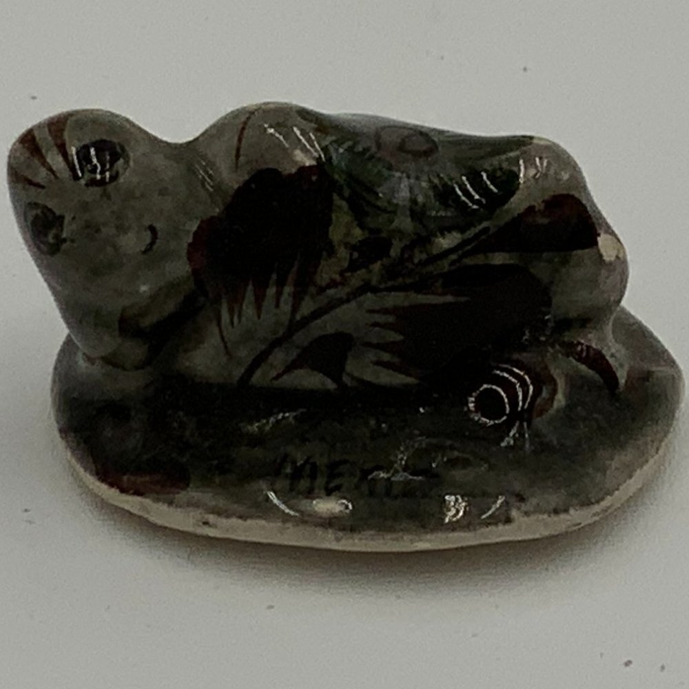 Vintage Miniature Tonala Mexican Pottery Turtle Hand Painted